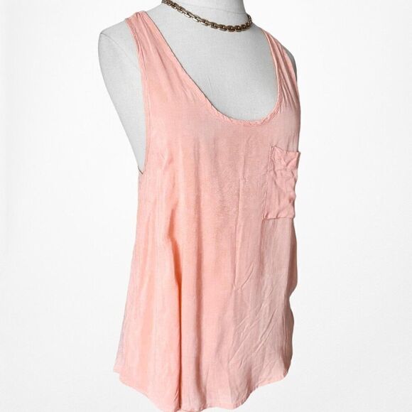 ASOS Pink Pastel Scoop Neck Pocket Front Racerback Tank Cami Top Blouse Size S - Picture 5 of 7